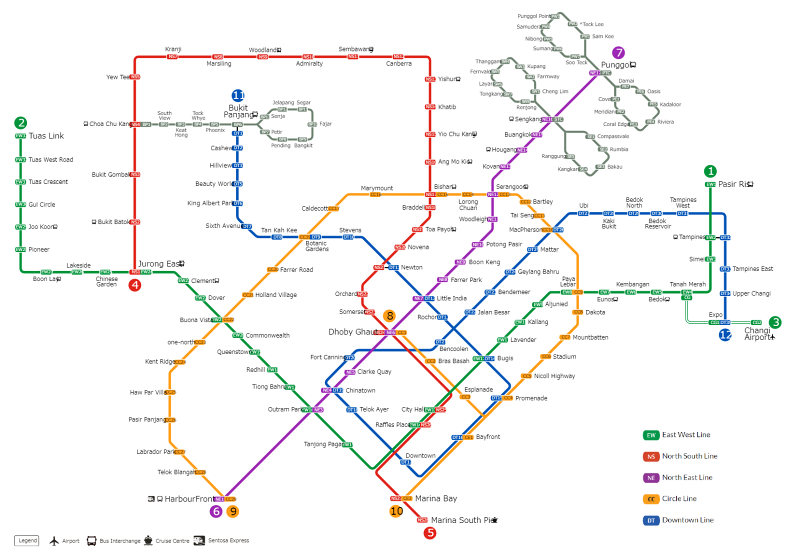 sigapore mrt train system map